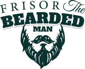 Frisor Barbershop logo with beard